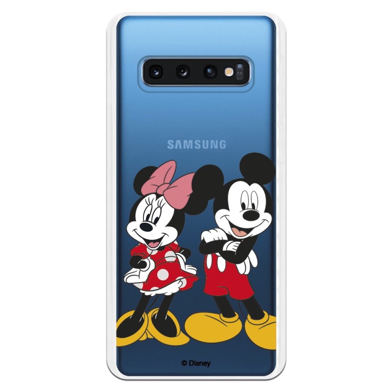 Funda para Samsung Galaxy S10 Oficial de Disney Mickey y Minnie Posando - Clásicos Disney