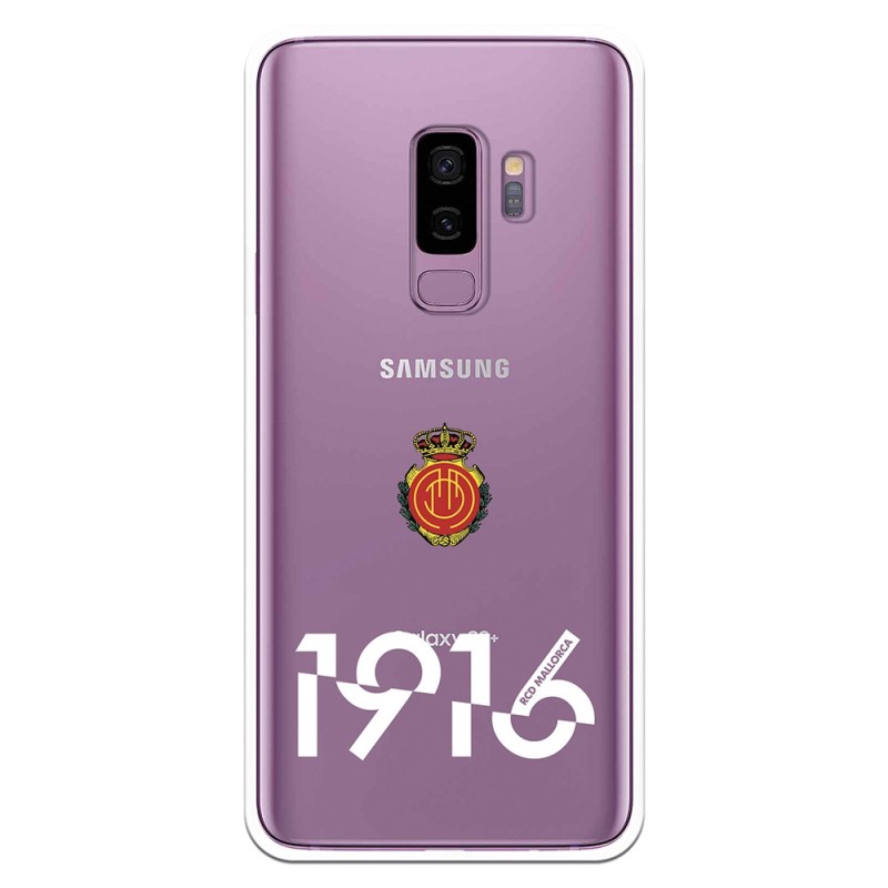 Funda para Samsung Galaxy S9 Plus del Mallorca RCD Mallorca 1916 Transparente - Licencia Oficial RCD Mallorca