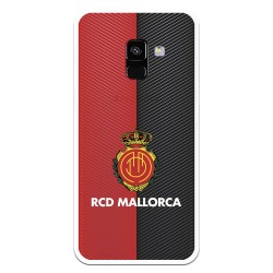 Funda para Samsung Galaxy A8 2018 del Mallorca RCD Mallorca Diagonales Transparente - Licencia Oficial RCD Mallorca