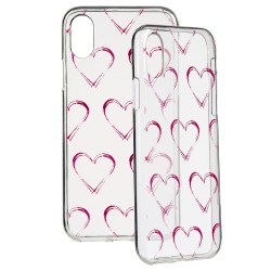 Funda Dibujo Corazones para iPhone X