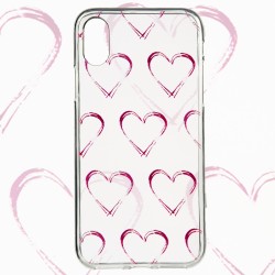 Funda Dibujo Corazones para iPhone X