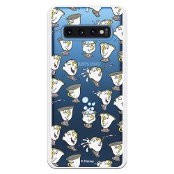 Funda Oficial Disney Chip Potts Siluetas Transparente para Samsung Galaxy S10