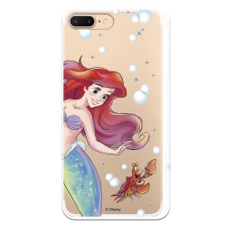 Funda Oficial Disney Sirenita y Sebastian Transparente para iPhone 7 Plus - La Sirenita