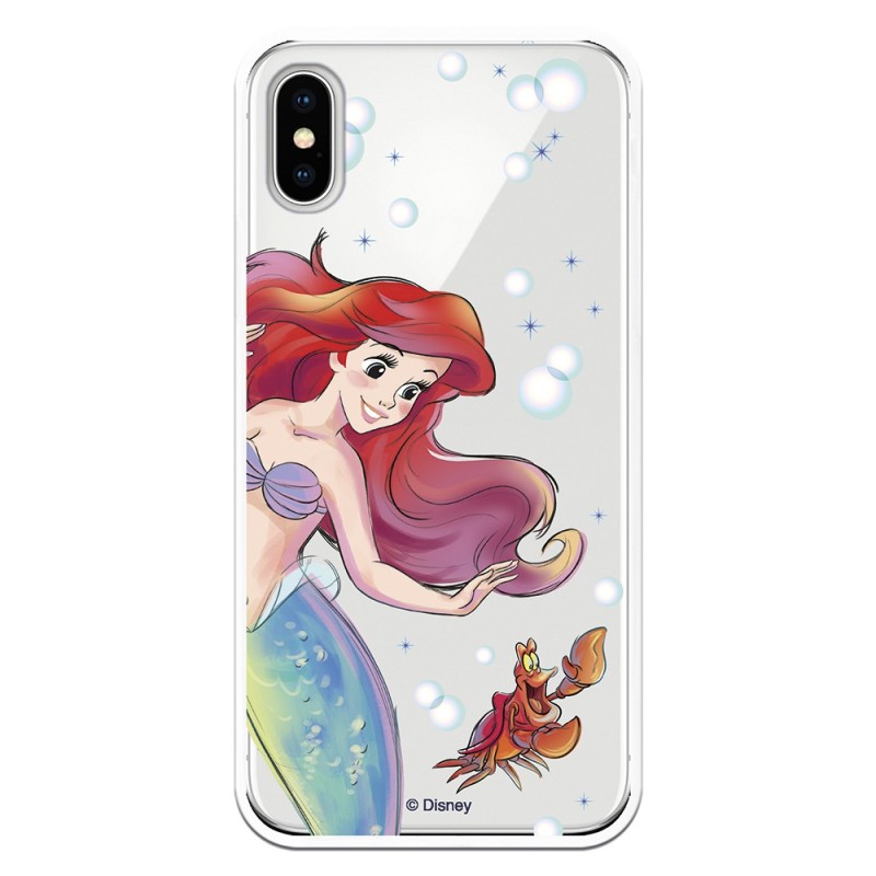 Funda Oficial Disney Sirenita y Sebastian Transparente para iPhone X - La Sirenita