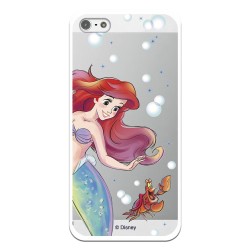 Funda Oficial Disney Sirenita y Sebastian Transparente para iPhone 5