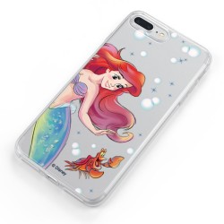 Funda Oficial Disney Sirenita y Sebastián Transparente para Xiaomi Pocophone F1 - La Sirenita