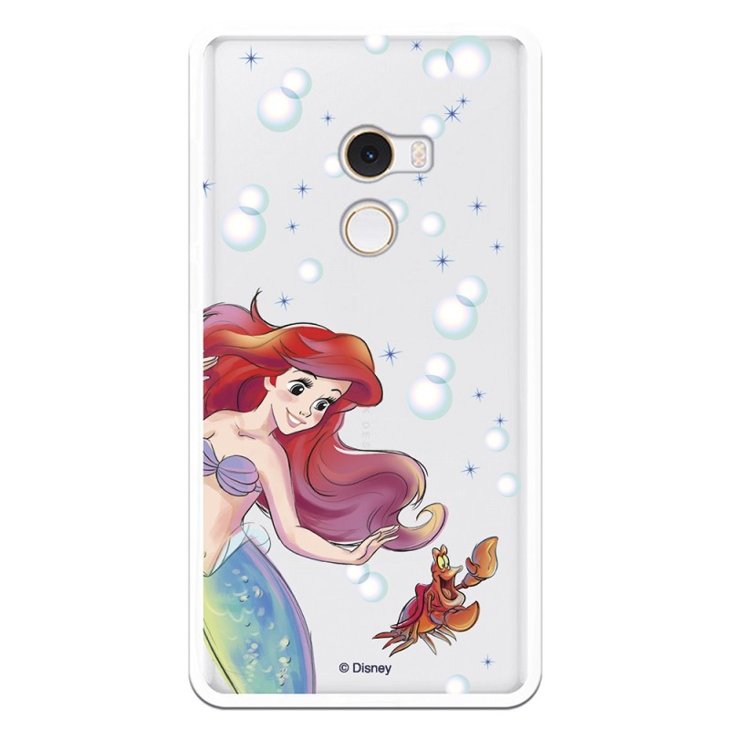 Funda Oficial Disney Sirenita y Sebastián Transparente para Xiaomi Mi Mix 2 - La Sirenita