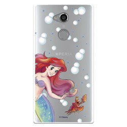 Funda Oficial Disney Sirenita y Sebastián Transparente para Sony Xperia XA2 Ultra - La Sirenita