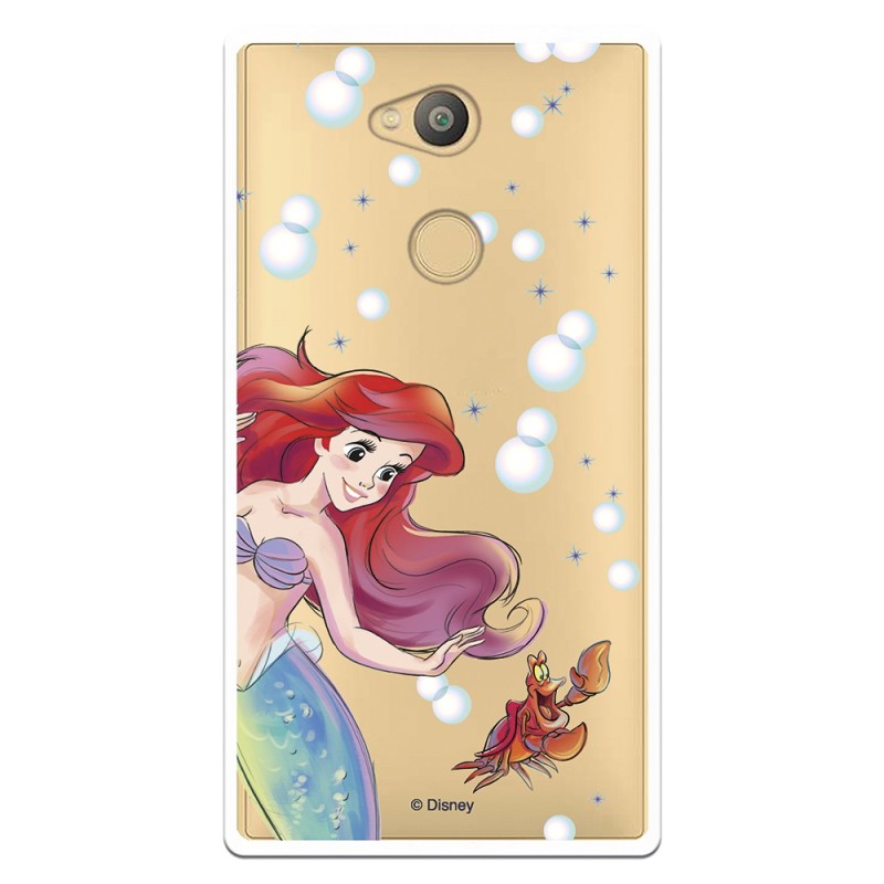 Funda Oficial Disney Sirenita y Sebastián Transparente para Sony Xperia L2 - La Sirenita