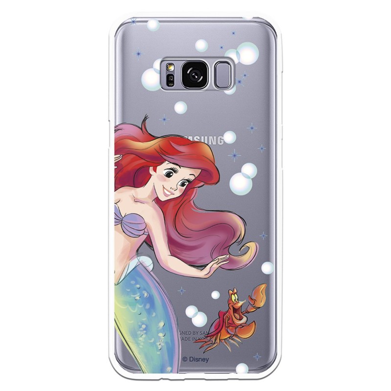 Funda Oficial Disney Sirenita y Sebastián Transparente para Samsung Galaxy S8 Plus - La Sirenita