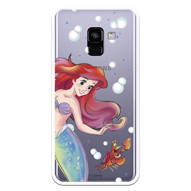 Funda Oficial Disney Sirenita y Sebastián Transparente para Samsung Galaxy A5 2018 - La Sirenita