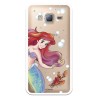 Funda Oficial Disney Sirenita y Sebastián Transparente para Samsung Galaxy J3 2016 - La Sirenita