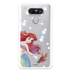 Funda Oficial Disney Sirenita y Sebastián Transparente para LG G5 - La Sirenita