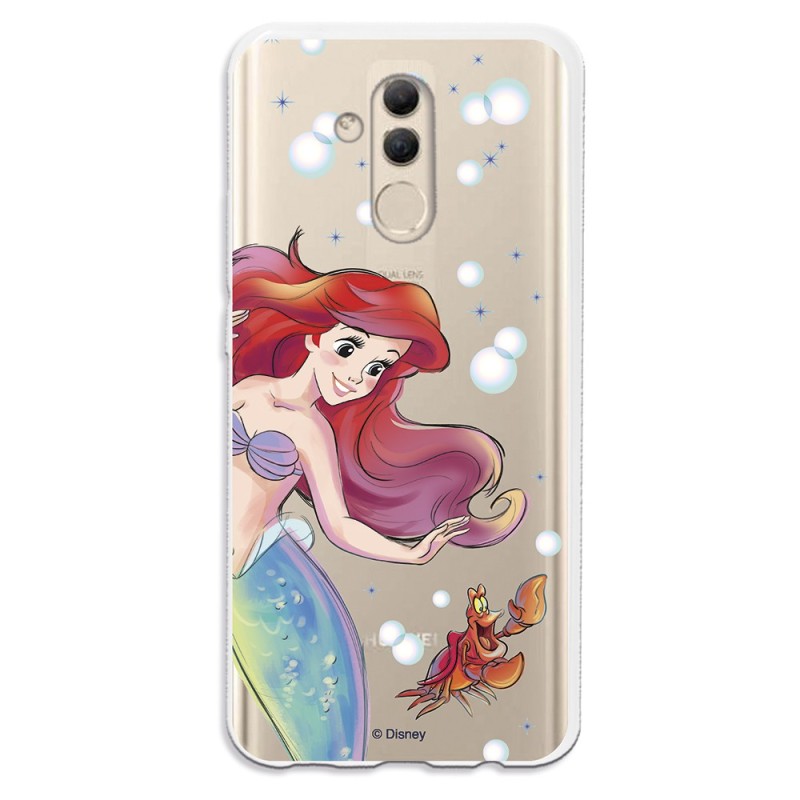 Funda Oficial Disney Sirenita y Sebastián Transparente para Huawei Mate 20 Lite - La Sirenita