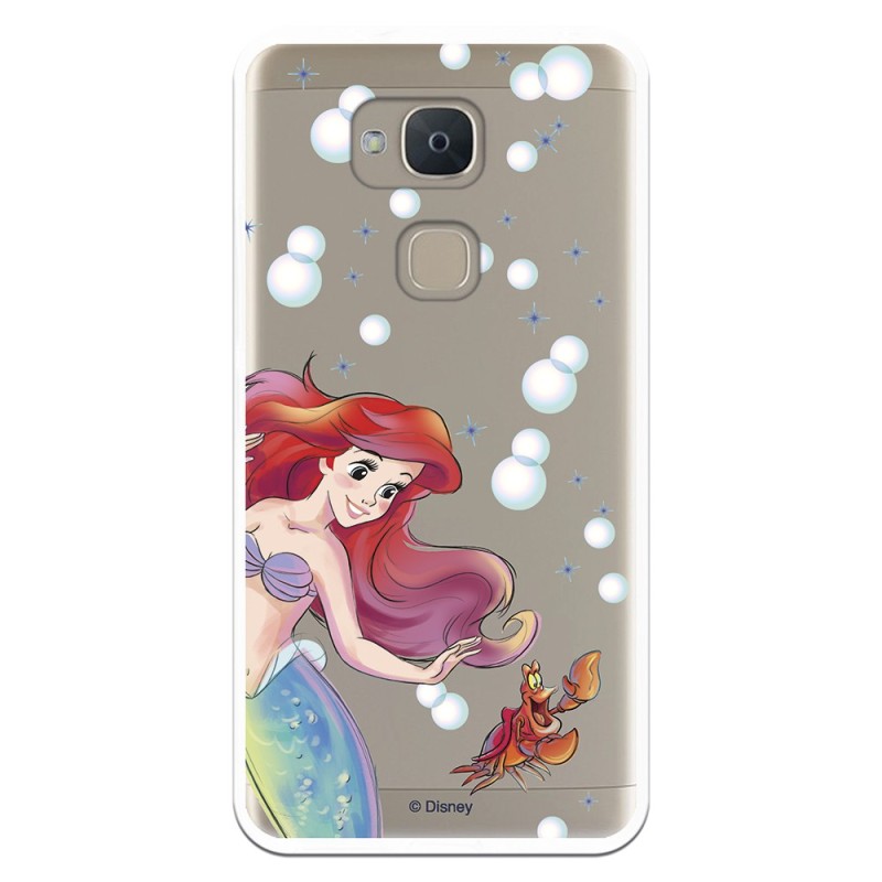 Funda Oficial Disney Sirenita y Sebastián Transparente para BQ Aquaris V - La Sirenita