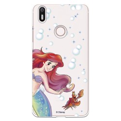 Funda Oficial Disney Sirenita y Sebastián Transparente para BQ Aquaris X - La Sirenita