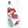 Funda Oficial Disney Sirenita y Sebastián Transparente para Bq Aquaris E5 4G - La Sirenita