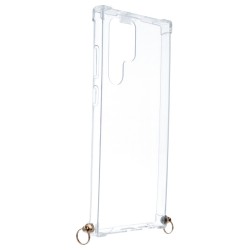 Funda Silicona Colgante Transparente para Samsung Galaxy S22 Ultra