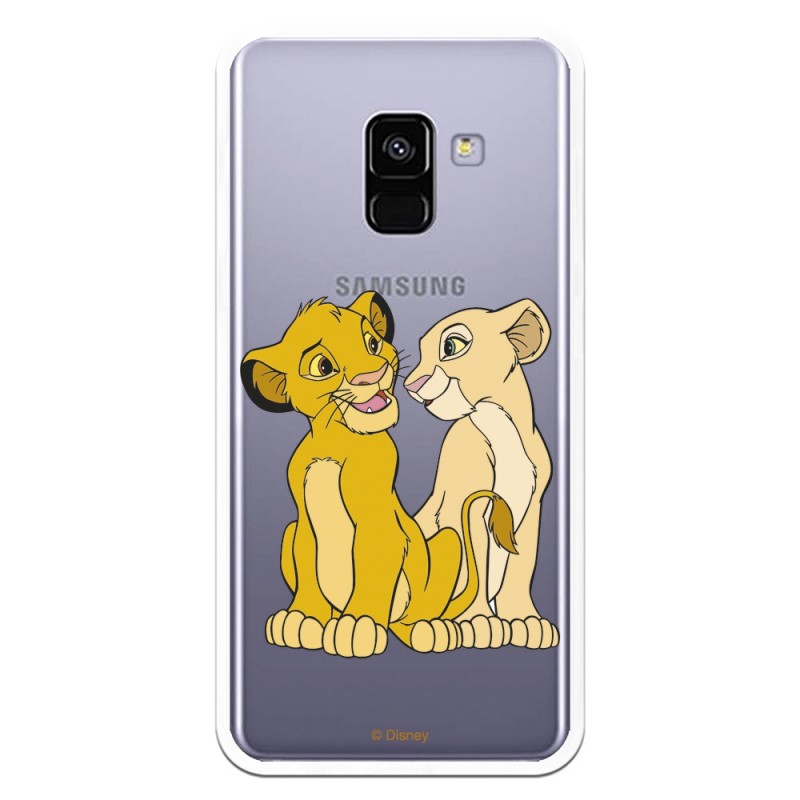 Funda Oficial Disney Simba y Nala transparente para Samsung Galaxy A8 2018 - El Rey León