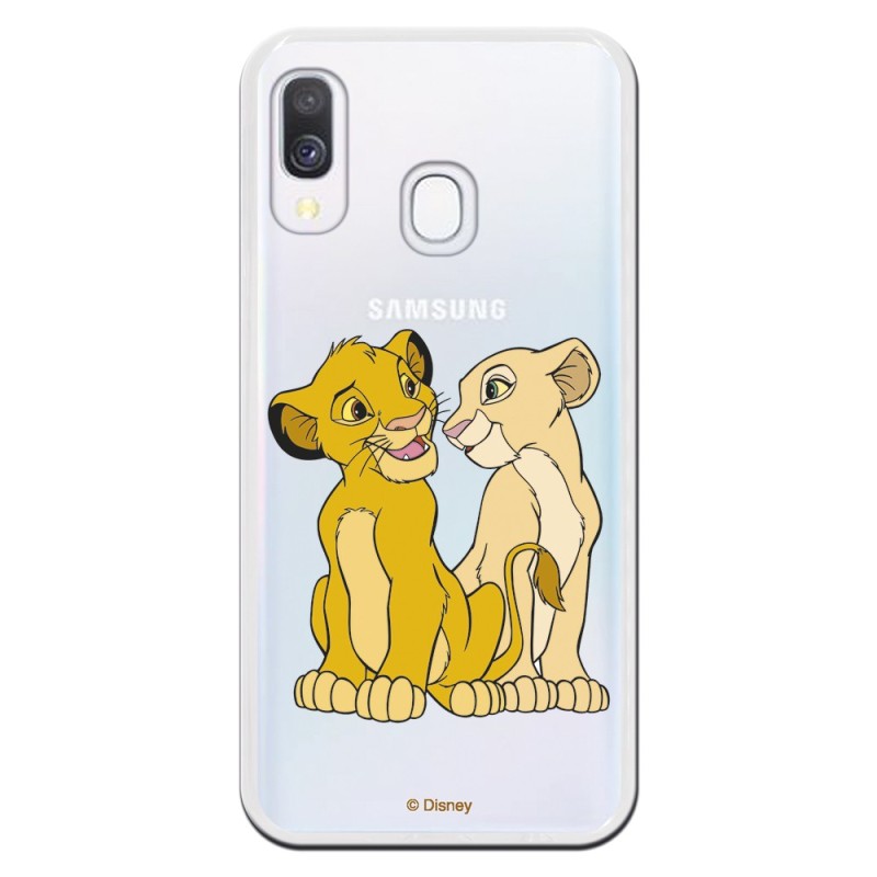 Funda Oficial Disney Simba y Nala transparente para Samsung Galaxy A40 - El Rey León