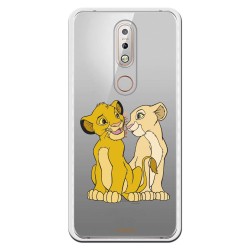 Funda Oficial Disney Simba y Nala transparente para Nokia 7.1 - El Rey León