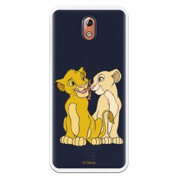 Funda Oficial Disney Simba y Nala transparente para Nokia 3.1 - El Rey León