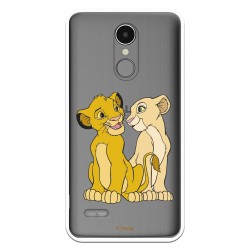 Funda Oficial Disney Simba y Nala transparente para LG K9 2018 - El Rey León