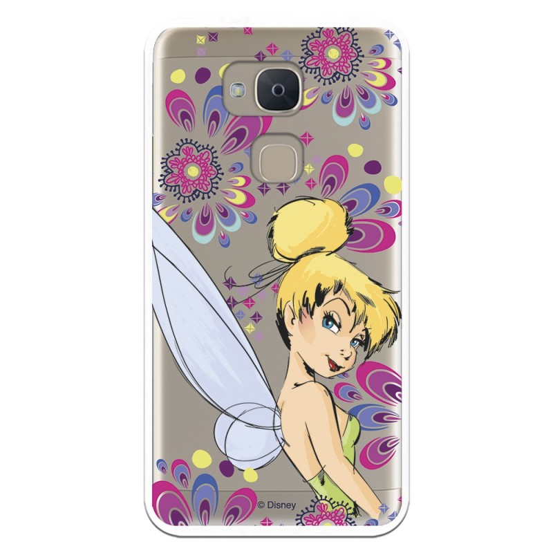 Funda Oficial Disney Campanilla Flores Transparente para BQ Aquaris V Plus - Peter Pan