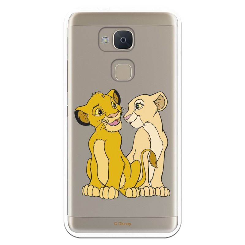 Funda Oficial Disney Simba y Nala transparente para BQ Aquaris V Plus - El Rey León