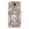 Funda Oficial Disney Dumbo silueta transparente para BQ Aquaris V Plus