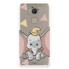 Funda Oficial Disney Dumbo silueta transparente para BQ Aquaris V