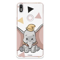 Funda Oficial Disney Dumbo silueta transparente para Bq Aquaris X5 Plus