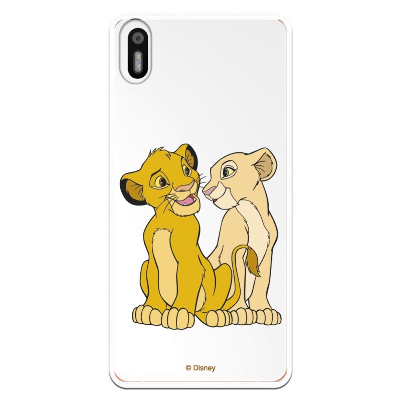 Funda Oficial Disney Simba y Nala transparente para Bq Aquaris X5 - El Rey León