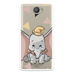 Funda Oficial Disney Dumbo silueta transparente para BQ Aquaris U