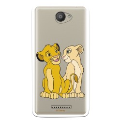 Funda Oficial Disney Simba y Nala transparente para BQ Aquaris U - El Rey León