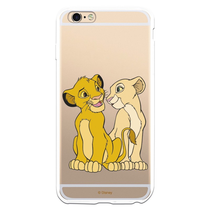 Funda Oficial Disney Simba y Nala transparente para iPhone 6S Plus - El Rey León