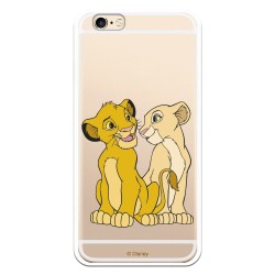 Funda Oficial Disney Simba y Nala transparente para iPhone 6S - El Rey León