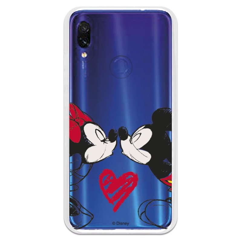 Funda para Xiaomi Redmi 7 Oficial de Disney Mickey y Minnie Beso - Clásicos Disney