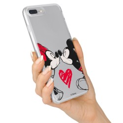 Funda para Xiaomi Redmi 7 Oficial de Disney Mickey y Minnie Beso - Clásicos Disney