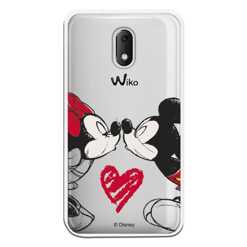 Funda para Wiko Sunny 3 Mini Oficial de Disney Mickey y Minnie Beso - Clásicos Disney