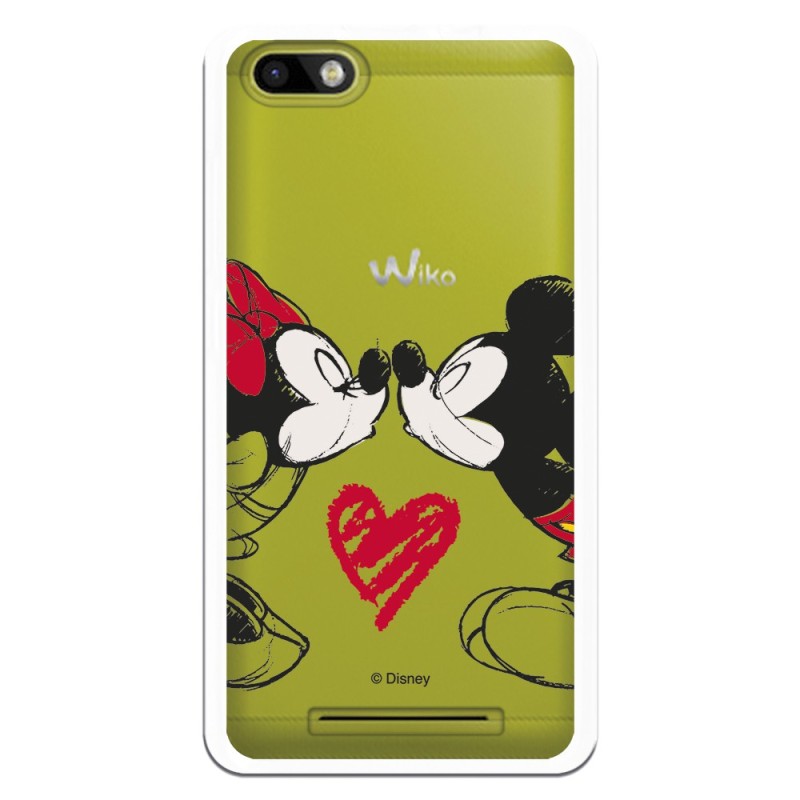 Funda para Wiko Lenny3 Oficial de Disney Mickey y Minnie Beso - Clásicos Disney