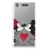 Funda para Sony Xperia XZ1 Oficial de Disney Mickey y Minnie Beso - Clásicos Disney