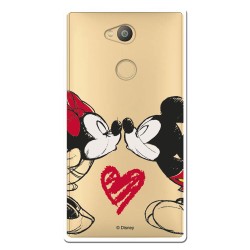 Funda para Sony Xperia L2 Oficial de Disney Mickey y Minnie Beso - Clásicos Disney