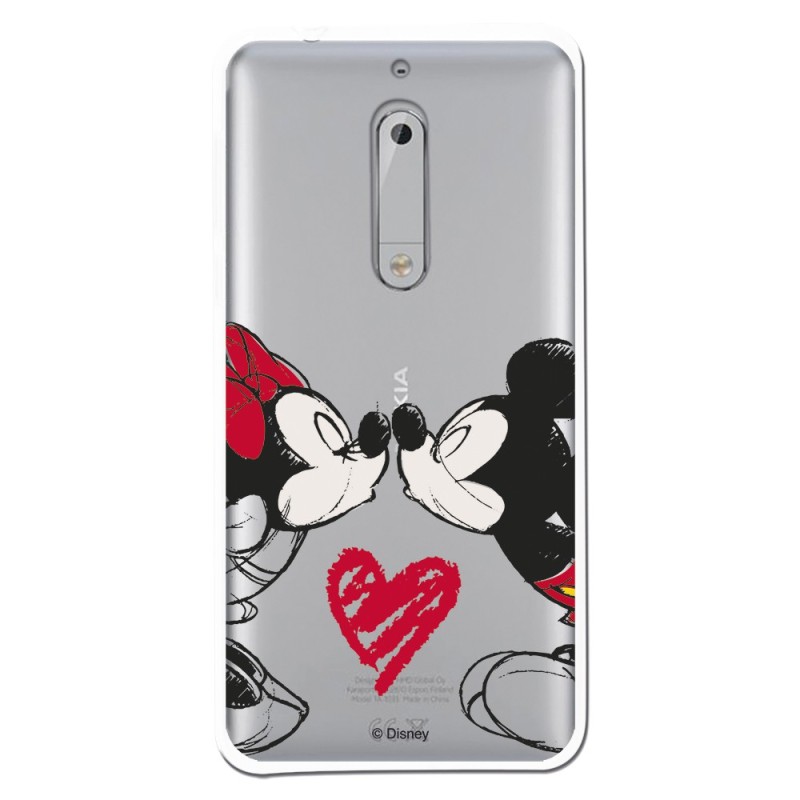 Funda para Nokia 5 Oficial de Disney Mickey y Minnie Beso - Clásicos Disney