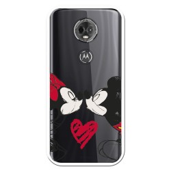 Funda para Motorola Moto E5 Plus Oficial de Disney Mickey y Minnie Beso - Clásicos Disney