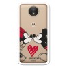 Funda para Motorola Moto C Plus Oficial de Disney Mickey y Minnie Beso - Clásicos Disney