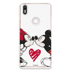 Funda para Bq Aquaris X5 Plus Oficial de Disney Mickey y Minnie Beso - Clásicos Disney