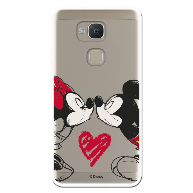 Funda para BQ Aquaris V Oficial de Disney Mickey y Minnie Beso - Clásicos Disney