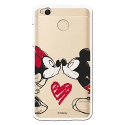 Funda para Xiaomi Redmi 4X Oficial de Disney Mickey y Minnie Beso - Clásicos Disney