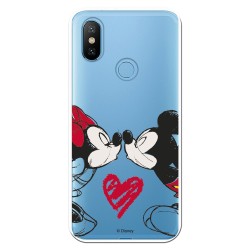 Funda para Xiaomi Mi A2 Oficial de Disney Mickey y Minnie Beso - Clásicos Disney